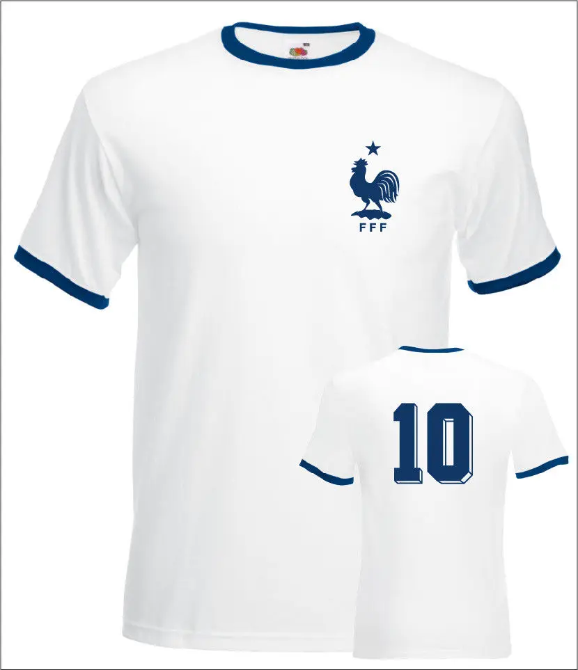 

Michel Platini France No.10 Mens Retro Football Ringer T-Shirt New Summer Printed Unisex Fashion T Shirt Funny Tops Tees