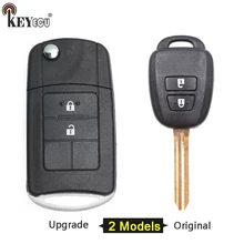 KEYECU para Toyota RAV4 Substituição Original/Carro Modificado Flip Remoto Chave Shell Caso Fob Botão 2 TOY43 Lâmina