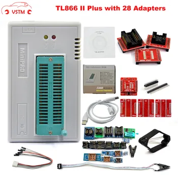 

Newest Version V8.11 TL866II Plus Universal Minipro Programmer+28 Adapters+Test Clip TL866 PIC Bios High speed Programmer