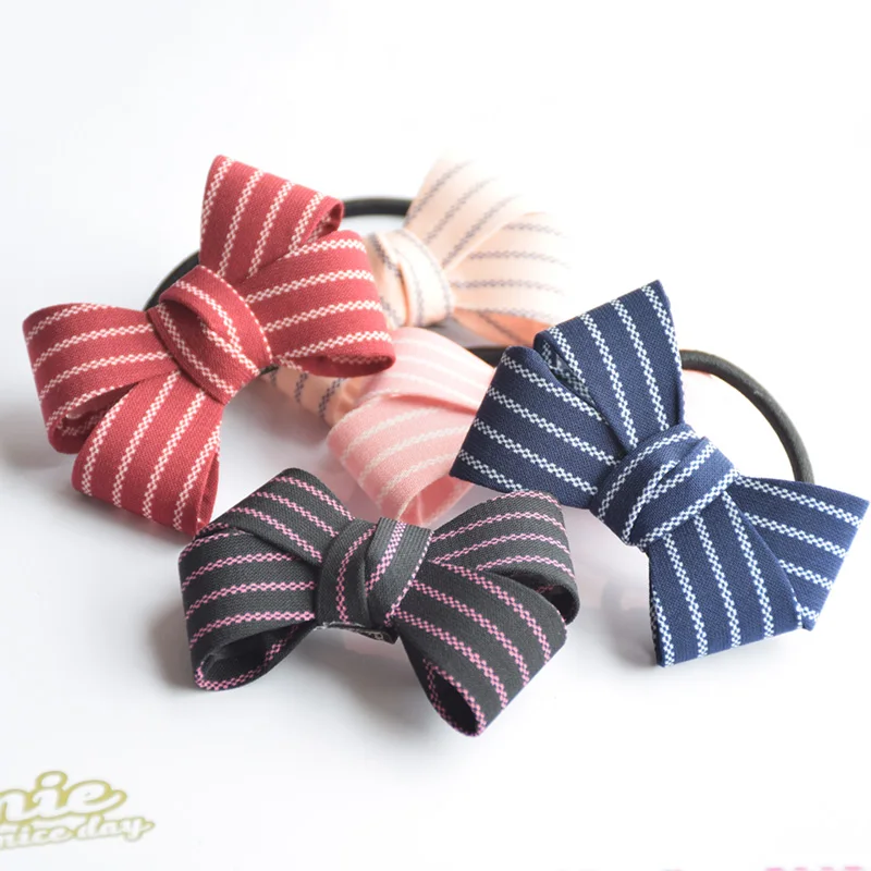 

2016 New Fashion Elastic Hair Bands Striped color Butterfly Pattern Hair Holder Hair Accessories for Women and Girls
