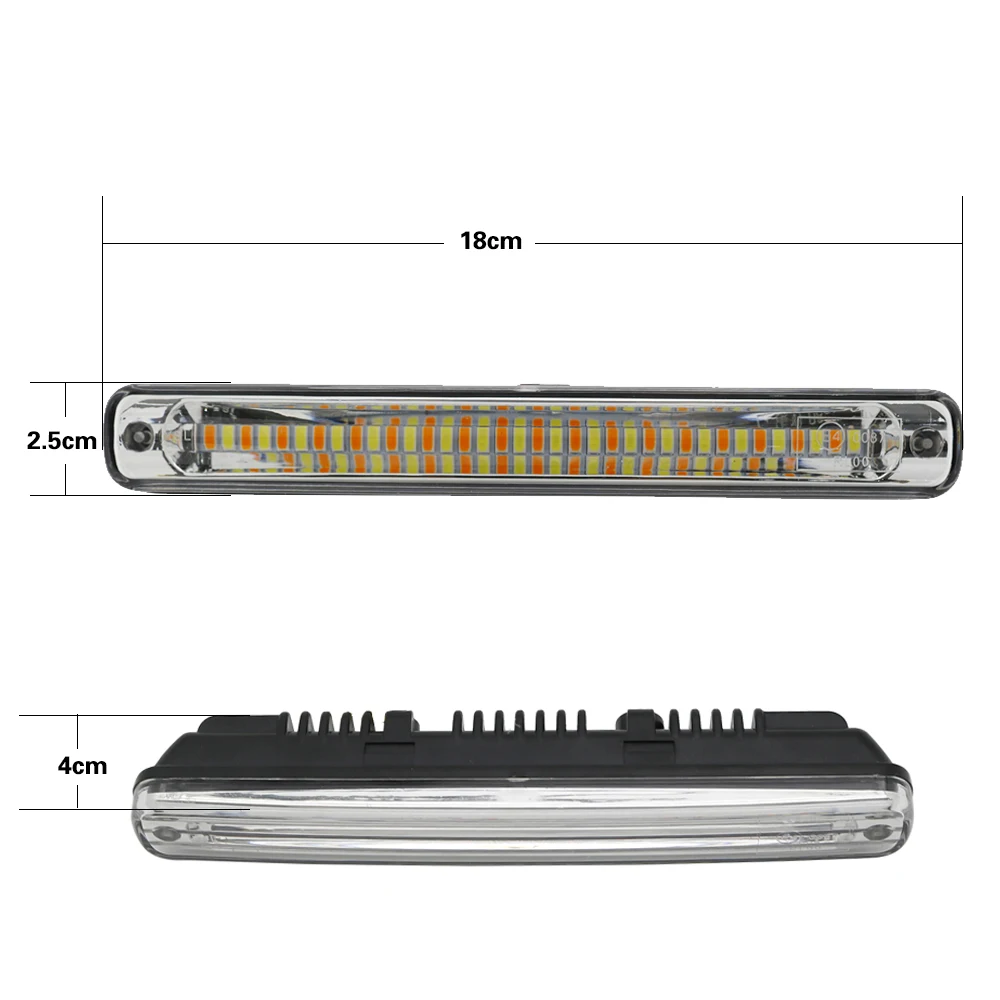 Universal DRL LED Daytime Running Lights Car Lamp External Lights Auto Waterproof Car-styling Led DRL Lamp Amber Turn Signal  (11)