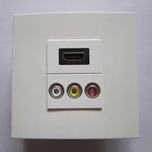 Multimedia HDMI + 3AV Lotus Panel HDMI1.4 Version Socket Panels Audio Video Wall Plug For Home Office Installation
