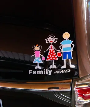 

Family Character Rear Window Glass Reflective Car Stickers Car Styling Body Waterproof Protective Film Auto Accessories