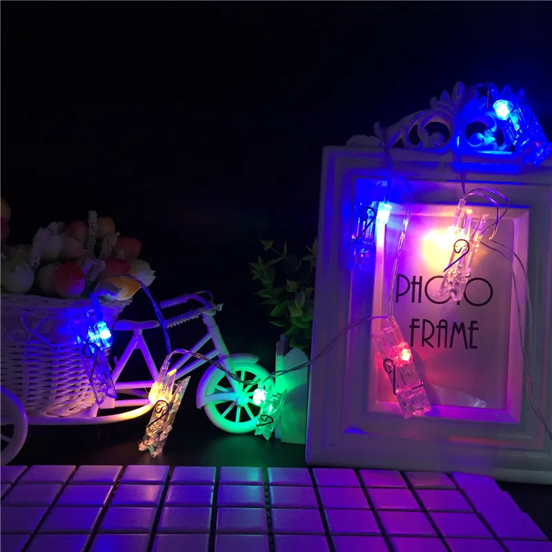 Led Holiday Card Photo Clip String Light 10 Leds 20 Leds RGB Warm White Garland Battery Crystal Festival Party Wedding Decorate (2)