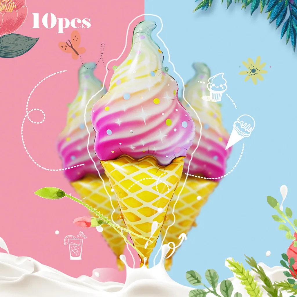 10pcs Ice Cream Balloon Party Decor Foil Inflatable Balloon