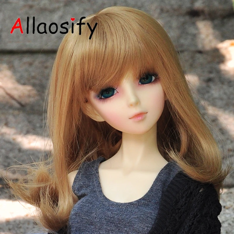 Волосы Allaosify Bjd 1/3 1/4 1/6 кукла BJD высокотемпературный парик для девушек коричневые