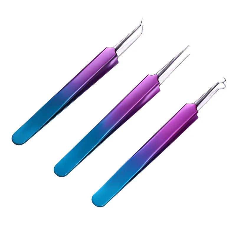 

1 Pc Gradient Blackhead Tweezer Comedone Acne Remover Curved Nipper Face Care Cleaner Professional Makeup Beauty Tool