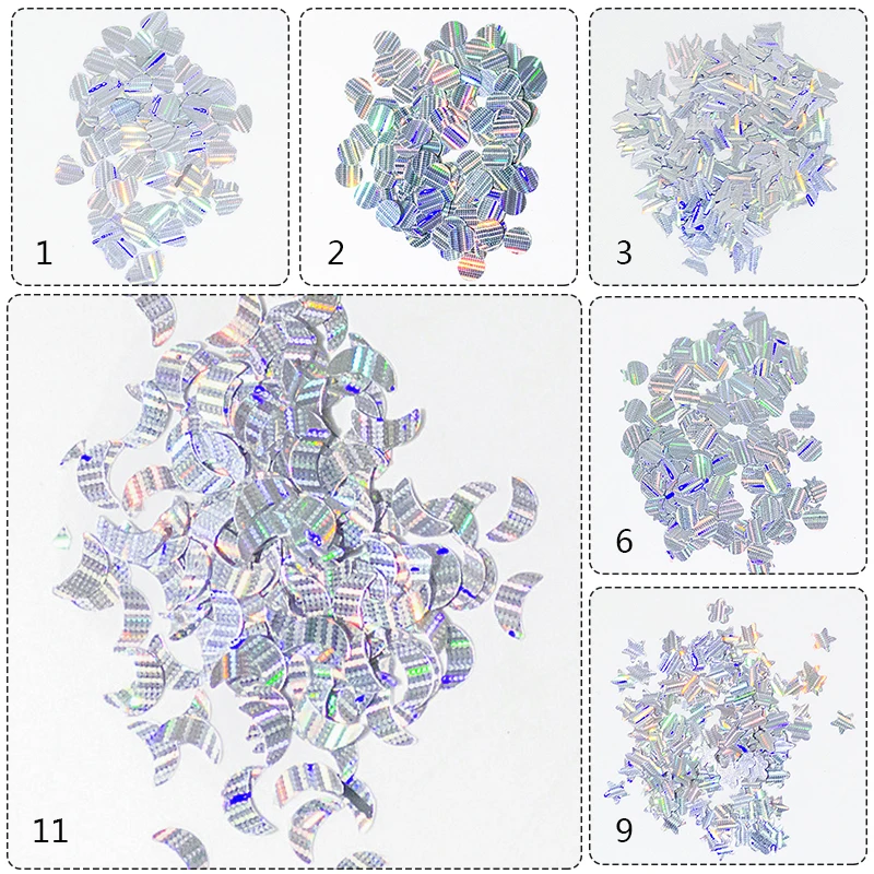 Mtssii голографическая бабочка ногтей блестки, пластинки Холо полосой Набор глиттеров 1 г маникюр Дизайн ногтей украшения