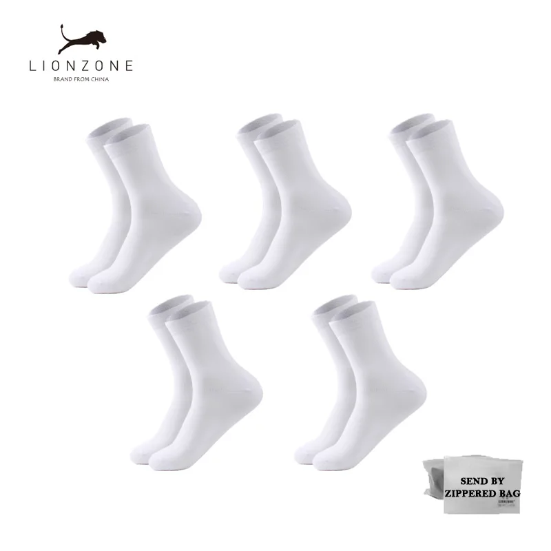 Мужские одноцветные носки под платье, бамбуковые носки Meia Masculina для деловой одежды, толстые антибактериальные носки поло(5 шт./лот), подарочная упаковка - Цвет: White