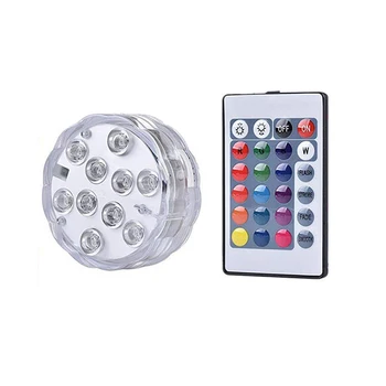 

10 LEDs Lights 16 Colors RGB Submersible Light Waterproof Underwater Lights aquarium Decor Outdoor Garden Party Decoration
