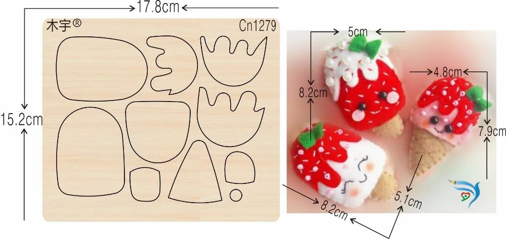 

Ice cream cn1279 muyu cutting die-- new wooden mould cutting dies for scrapbooking Thickness-15.8mm
