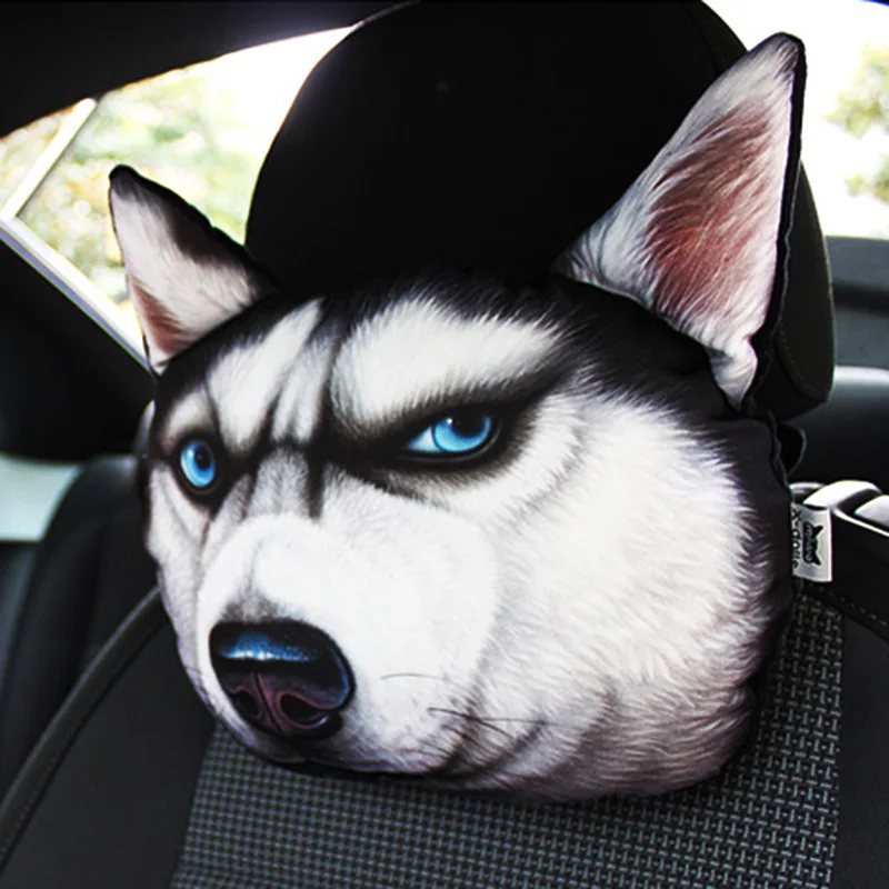 Подголовник для автомобиля, подголовник для автомобиля с милым 3D рисунком животных, чехлы для сидений автомобиля, подголовник для шеи, товары для безопасности автомобиля
