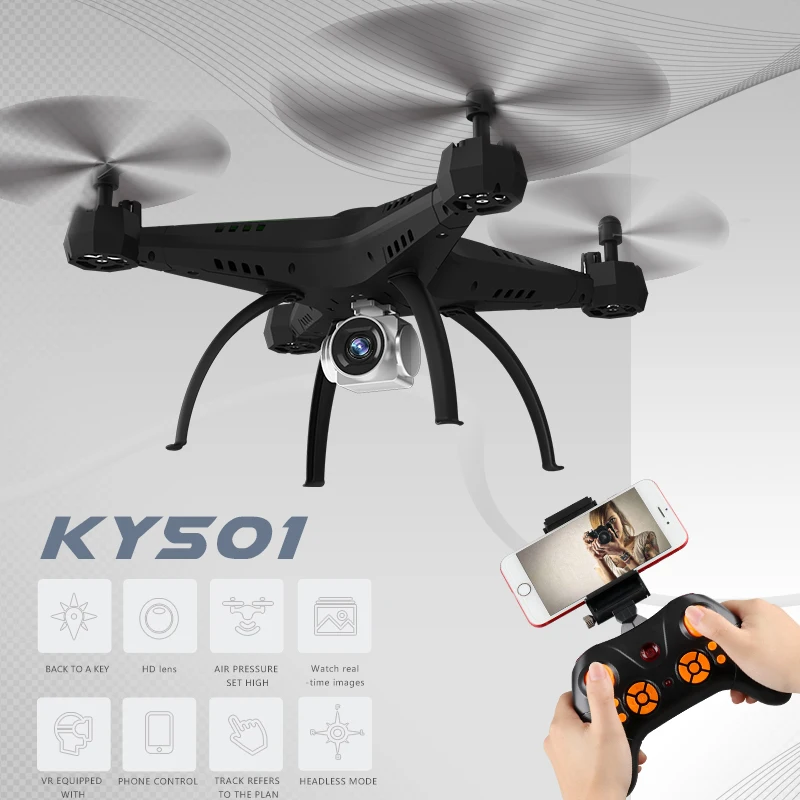 

XKY KY501 2.4Ghz Large RC Drone Selfie Drone w/ Wifi FPV 5.0MP 720P HD Camera Altitude Hold & Headless Mode RC Quadcopter Drone