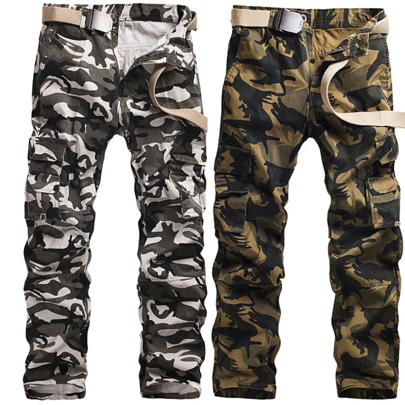 grey and white army pants