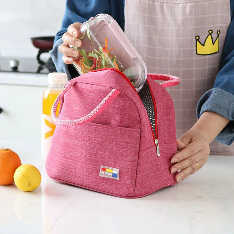 

Eco friendly 1PC Kitchen Outdoor insulation portable picnic bag fashion large capacity zipper thick waterproof pocket lunch bag