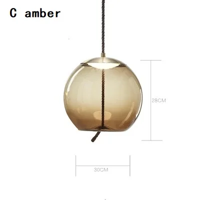 C amber Современный стеклянный подвесной светильник с узлом BROKIS, подвесной светильник с подвеской, дизайнерский светильник для кафе-бара, Прямая поставка - Цвет корпуса: C amber