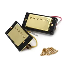 2 unids Glod Guitarras piezas humbucker doble bobina puente Masajeadores de cuello pastillas para Gibson Les Paul Guitarras s bajos