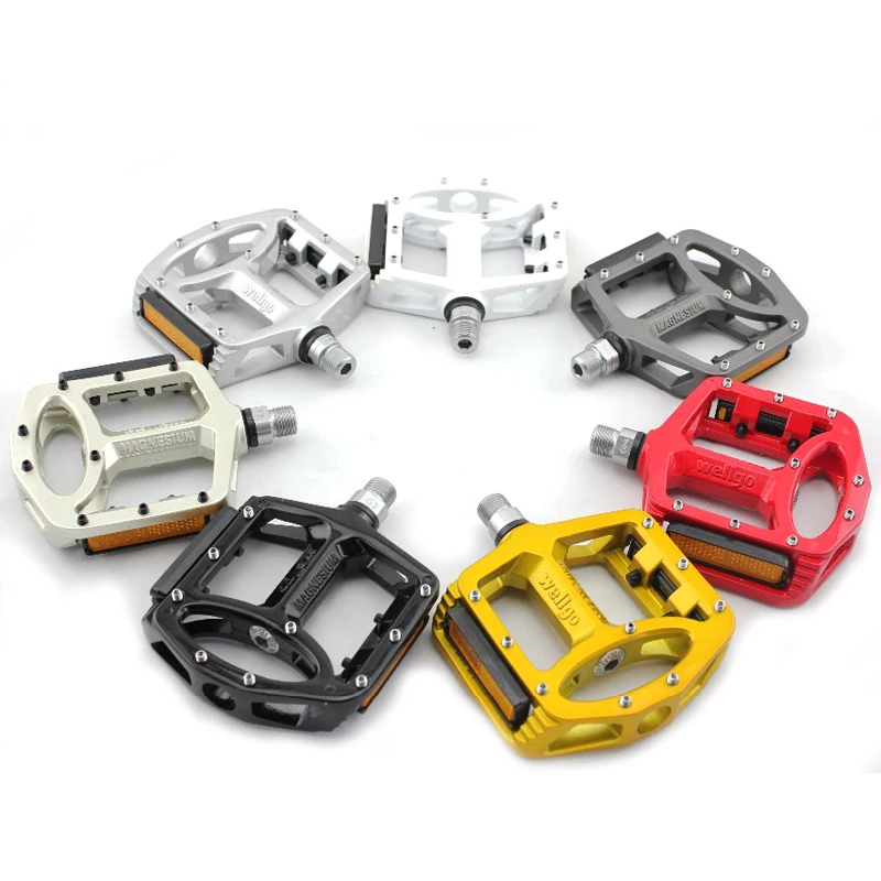 Wellgo WR-1 MTB Mountain Grey Road Bike 9//16/" Aluminum Pedals Platform