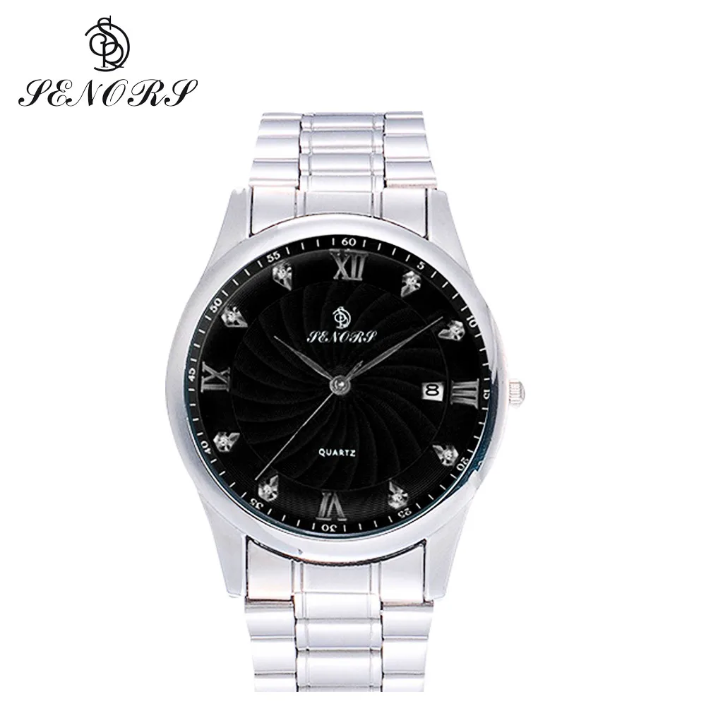 2017 Unisex Steel Band Quartz Watch with 3-Subdial 