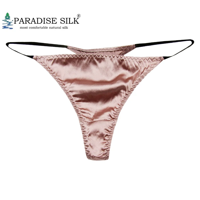 

Special Offer Underwear Women 5 Colors 93% Silk 7% Spandex Women's Low Rise Sexy Thong Size S/M And L/XL