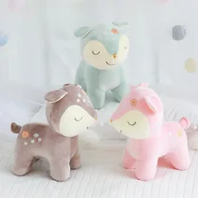 1pc 28cm dos desenhos animados veados brinquedo de pelúcia animal macio boneca de pelúcia decoração de casa kawaii adorável presente flor da criança menina dia dos namorados bom