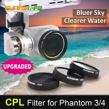 SunnyLife Phantom 3/4 аксессуар CPL фильтр круговой поляризационный фильтр для DJI Phantom 4/3 professional и передовые и Стандартный
