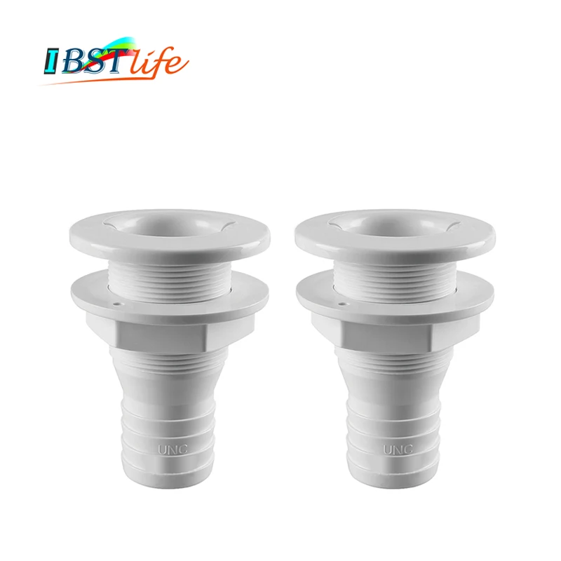 

2X Nylon Plastic Thru Hull Bilge Fitting For Bilge Pump Aerator Hose of Boat Marine Yacht Sail RV Camper Truck 3/4 to 1 inch