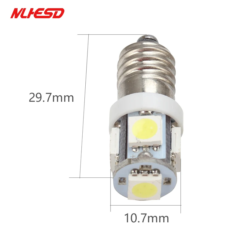 100X E10 5 SMD 5050 светодиодный DC 12 В 5smd 5 светодиодный E10 светодиодный чистый белый теплый белый холодный белый красные, синие Amber Подсветка