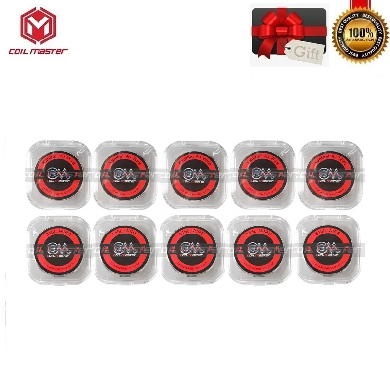 Оригинальная катушка Master SS316L 22/24/26/28/30ga CoilMaster A1 проволока 30 футов восстановленная