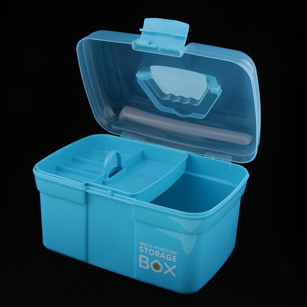 

12.2x7.9x7.9Inch Large Capacity Plastic Art Supply Craft Storage Tool Box,Semi-Clear Top Lid and 1 Cantilever Tray Multi Purpose