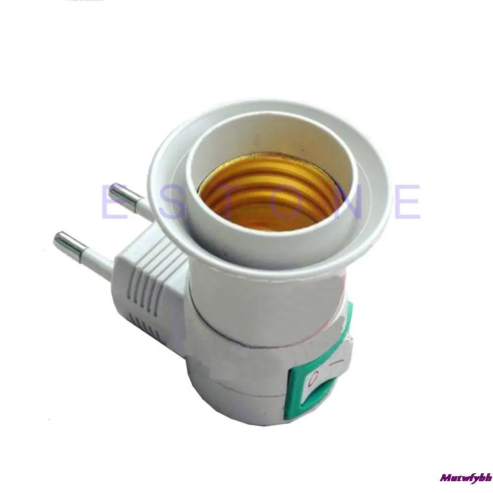

E27 female socket to EU plug adapter with power on-off control switch