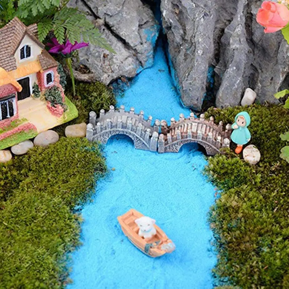Маленький каменный мост фигурки миниатюрный волшебный сад, кукольный дом микро украшения для ландшафта изделия из смолы