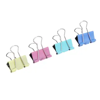 

60PCS/lot 15mm Colorful Metal Binder Clips Office Stationery Paper Clip Office Stationery Binding Supplies Stainless Steel clipe