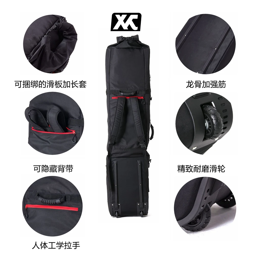 Funda para esquís muy larga de 178 /180cm, bolsa de Snowboard con ruedas,  mochilas protectoras de Snowboard, nailon 900D, impermeable, usable, a5338  - AliExpress