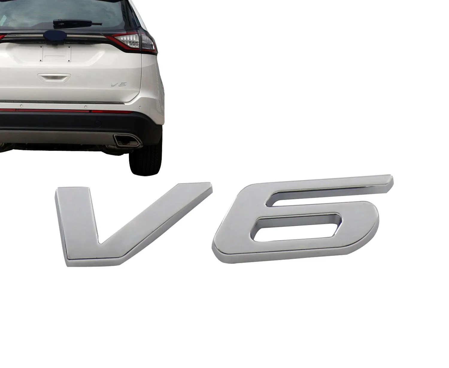 Хром V6 V 6 для Mondeo Explorer Edge Fender багажник эмблема наклейка значок стикер | Автомобили
