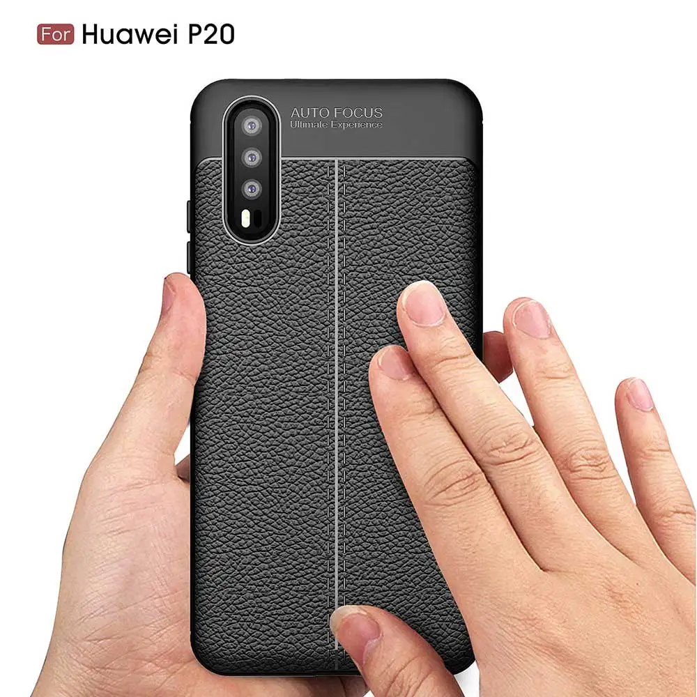 Leather Case For Huawei P20 Luxury Soft TPU Silicon Covers for Huawei