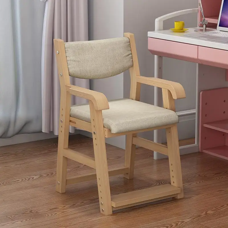 Детский стул(кабинетный) Домашний студенческий Рабочий стул может быть поднят и понижен твердый деревянный коррекционный стул компьютерный письменный стул - Цвет: Style 7