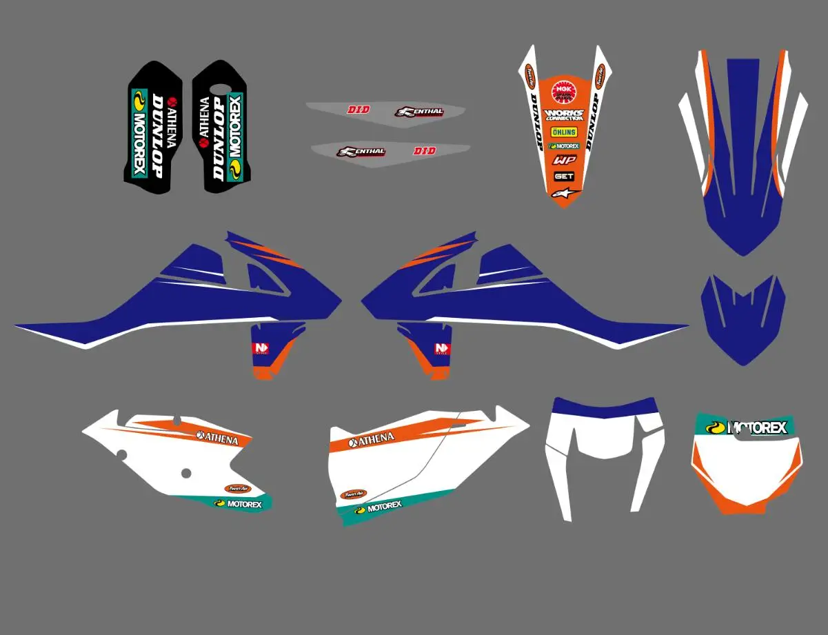 

New Bull Full Graphics Decals Stickers Kits For KTM 250 350 350 450 500 EXCF 2017 2018 2019 EXC-F SIX DAYS