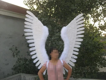 

White Angel Feathered wings t-stage show Angel clothing halloween costume Goose wedding prop party costplay decoration