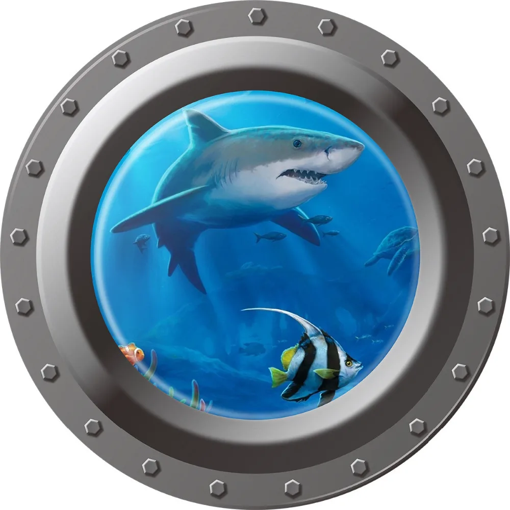 3d View Ocean Window Submarine Wall Decals For Kids Rooms Home Decor