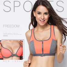 Новинка, спортивный бюстгальтер на молнии, женский бюстгальтер для фитнеса, йоги, пуш-ап, Мягкий Топ, нижнее белье, жилет для бега, гимнастики, тренировок, бега, топы, спортивная одежда