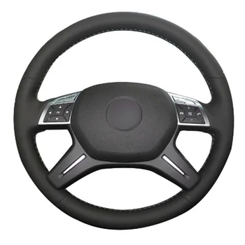 

DIY Sewing-on PU Leather Steering Wheel Cover Exact Fit For Benz GL350 ML350