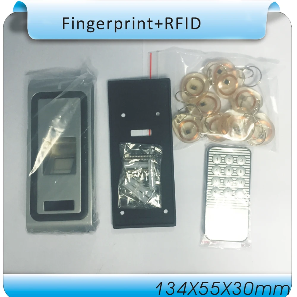 F2 DC-12V металлический корпус 125 кГц RFID и отпечатков пальцев Входная система контроля/система контроля доступа+ 10 кристалл брелок