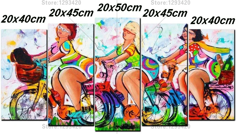 

Colorful fat Lady 5D DIY Diamond Painting Multi-Pictures Combination cool Women 5PCS Painting Home Decoration Crafts