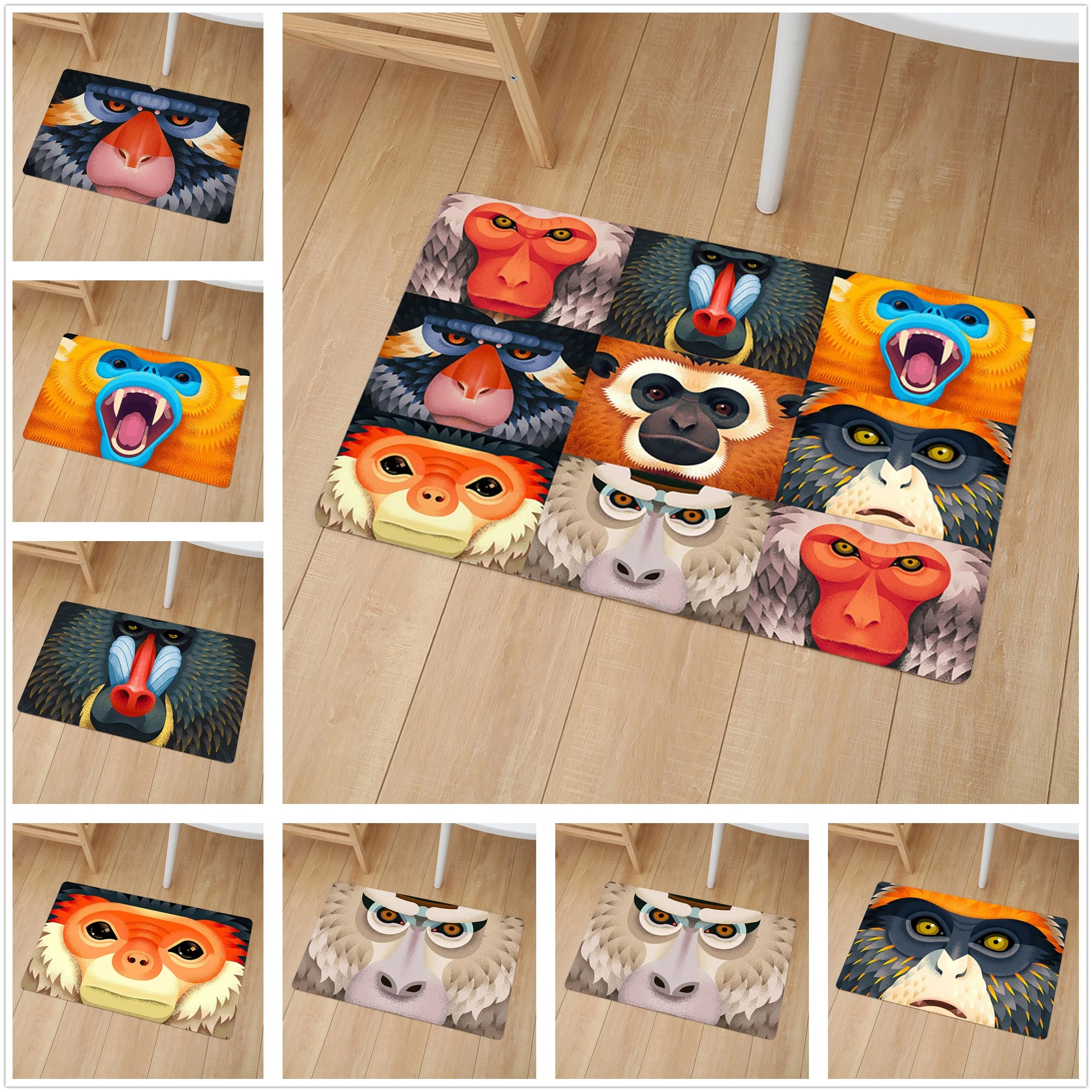 

Cartoon Painted Monkey Print Prayer Mat Doormat Insole Kitchen Carpet Indoor Outdoor Entrance Home mat Bathroom Floor Mats