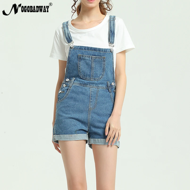 ladies denim overall shorts