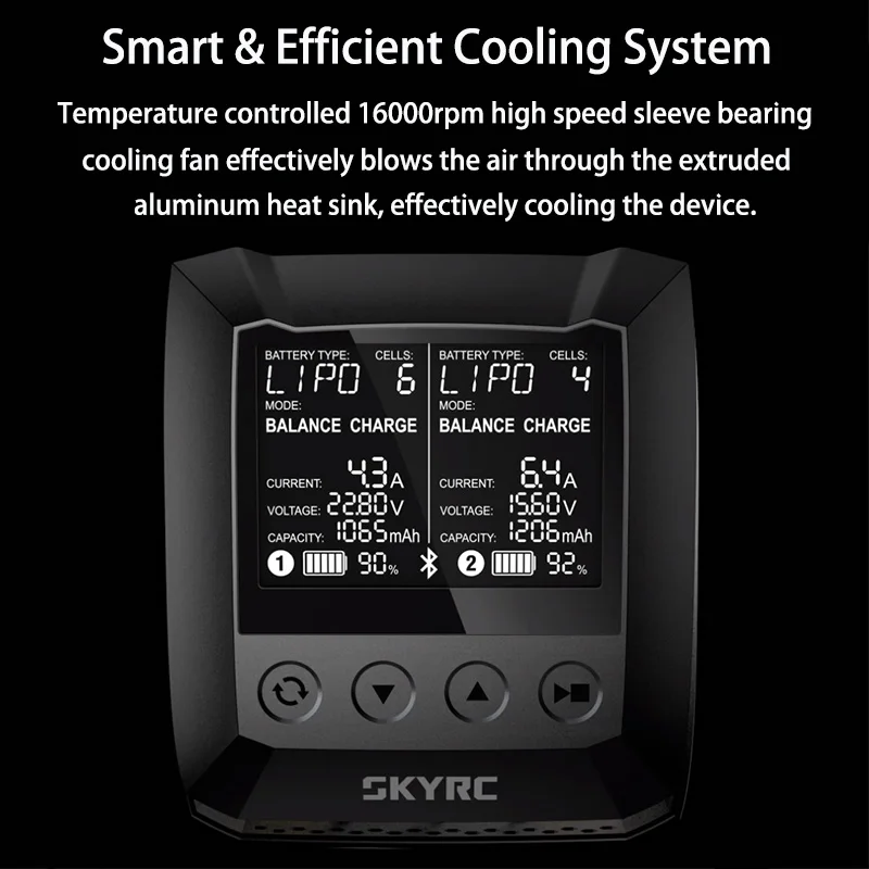 Оригинальное умное зарядное устройство SKYRC B6 Nano Duo 2X100W 15A AC Bluetooth Dis с поддержкой Sky