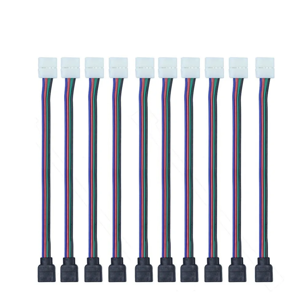 4pin led удлинитель Соединительный кабель 4 pin без пайки кабель печатной платы провод женский и застежка для 3528/5050 RGB светодиодные ленты