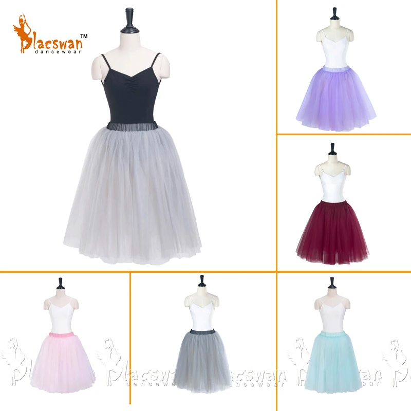 

Quality 5 layer soft tulle below knee length ballet tutu skirt practicing tutu skirts White Romantic Half Tutu Black BT607