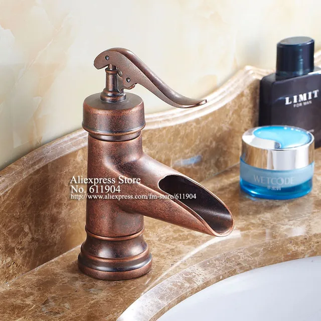 Water Pump Orb Antique Copper Bathroom Faucet Bath Lavatory Vessel Water Pump Orb Antique Copper Bathroom Faucet Bath Lavatory Vessel Sink Basin Mixer Taps Open Spout